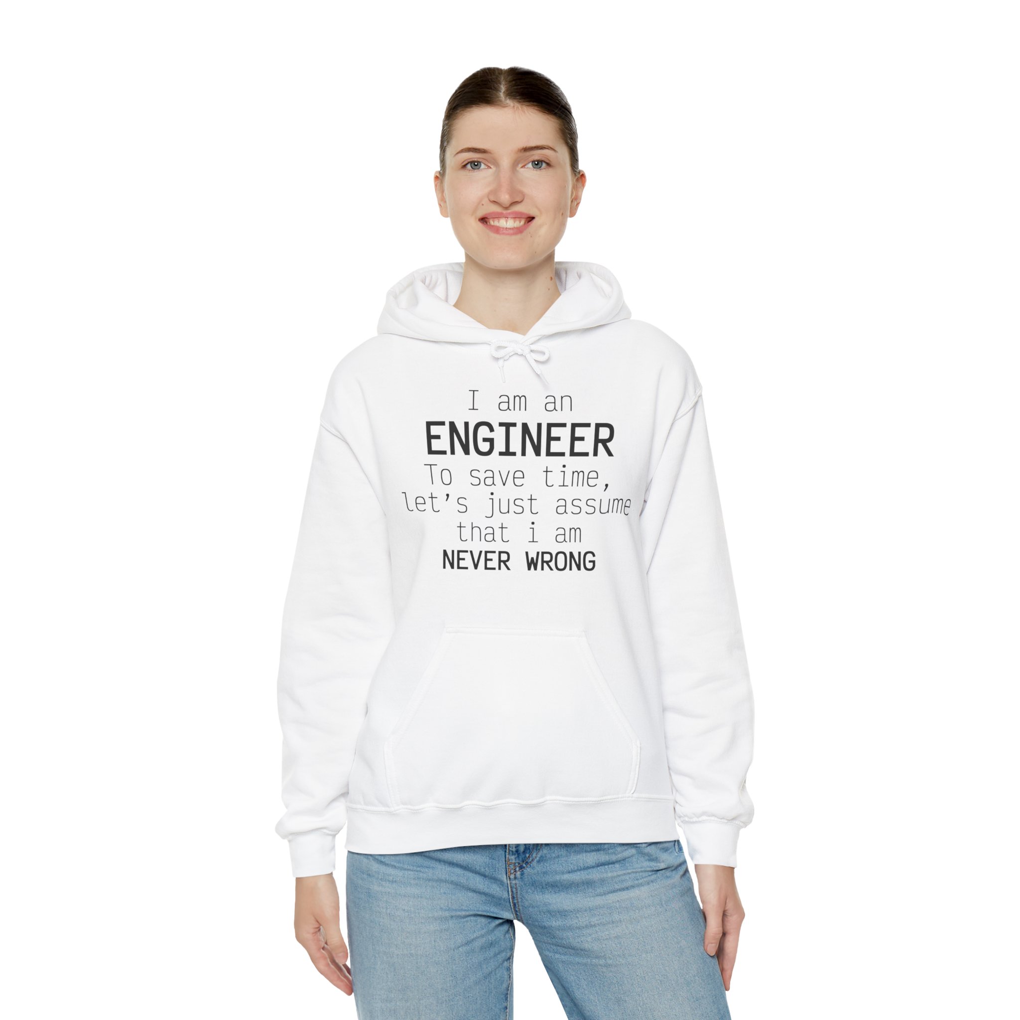 I'm Engineer I am never wrong- Hooded Sweatshirt - Image 5