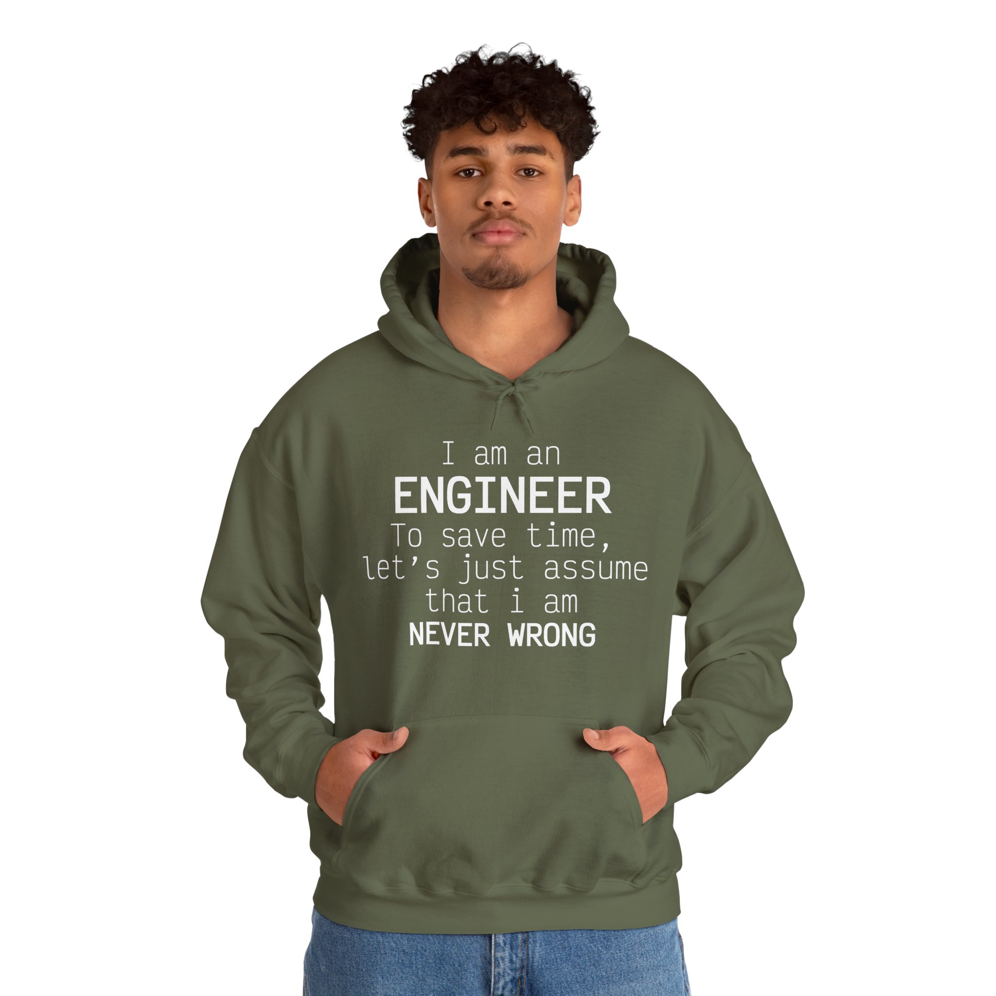 I'm Engineer I am never wrong- Hooded Sweatshirt - Image 39