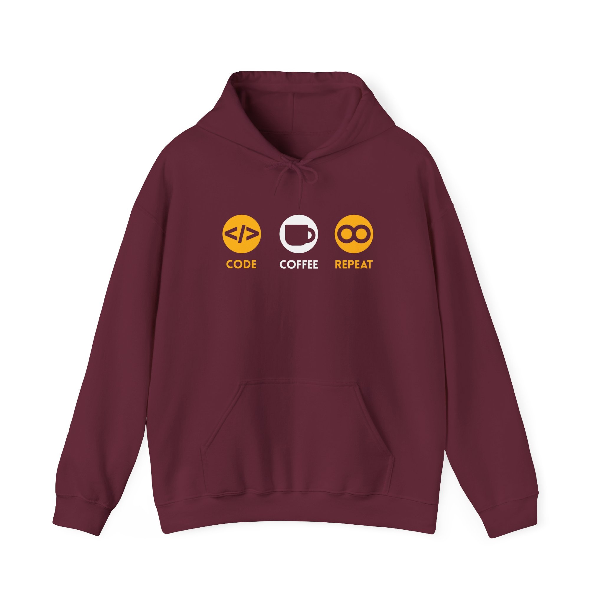 Hooded Sweatshirt - Code - Coffe -Repeat - Image 5