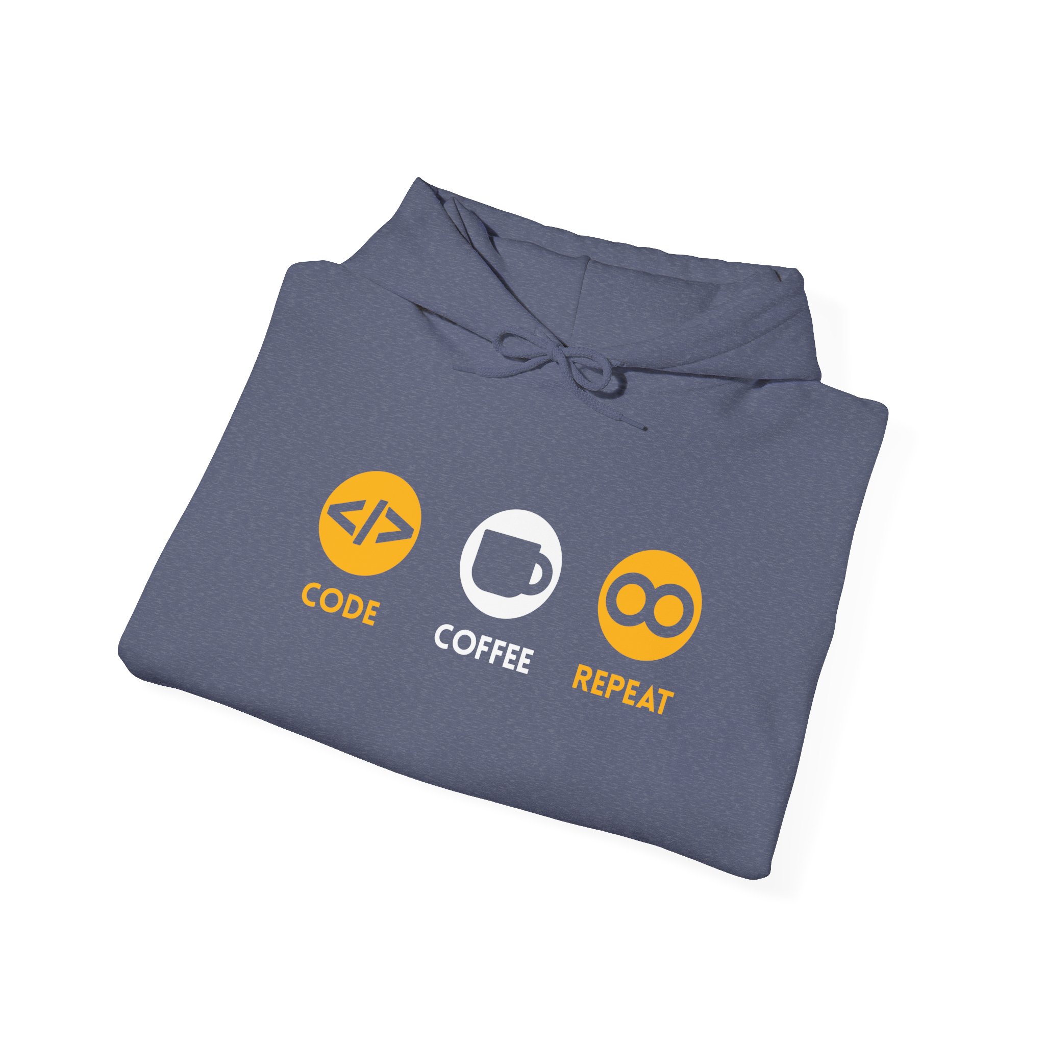 Hooded Sweatshirt - Code - Coffe -Repeat - Image 36
