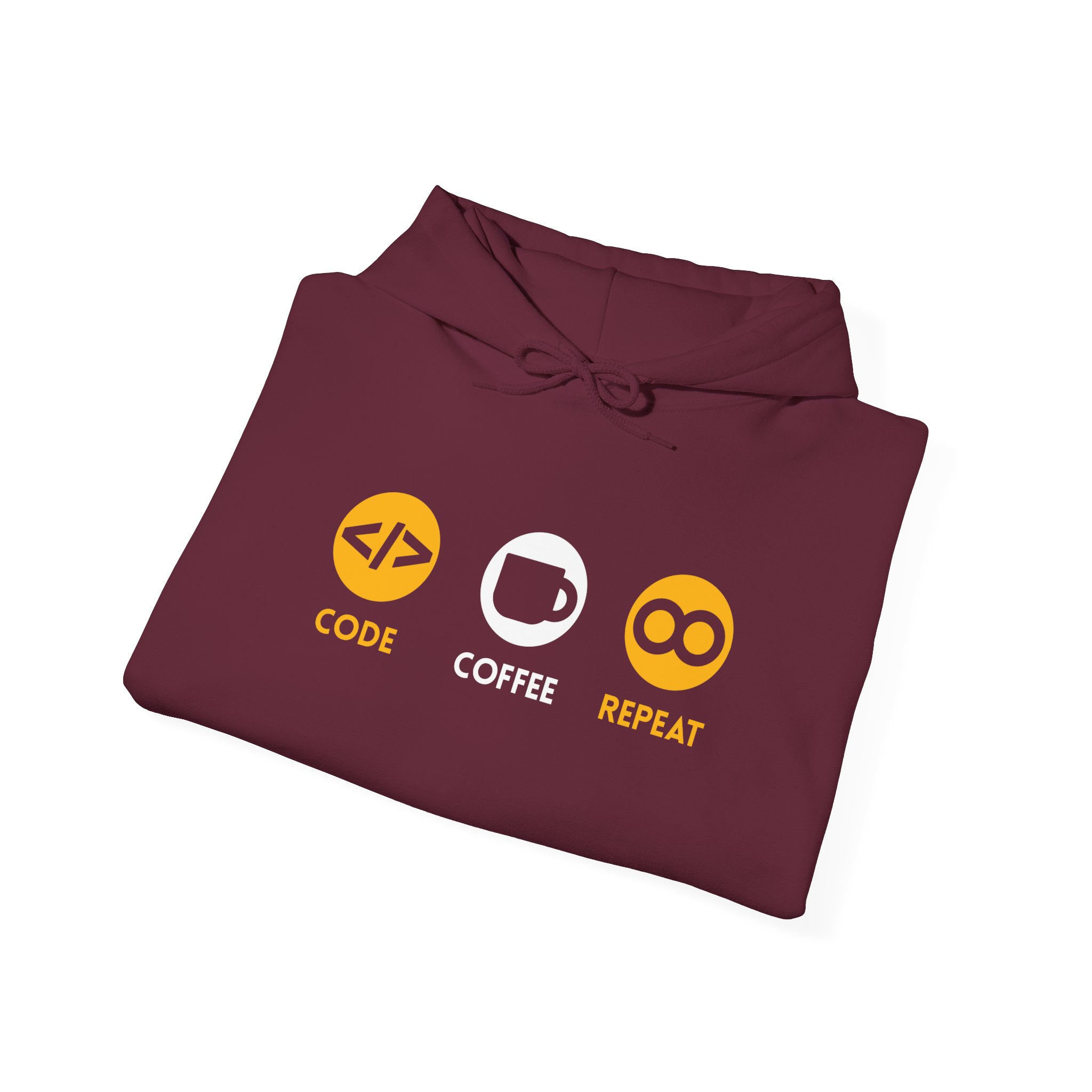 Hooded Sweatshirt - Code - Coffe -Repeat - Image 8