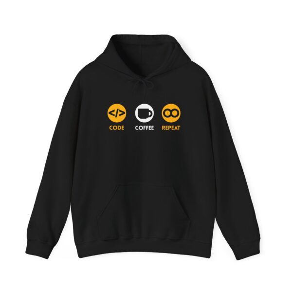 Hooded Sweatshirt - Code - Coffe -Repeat
