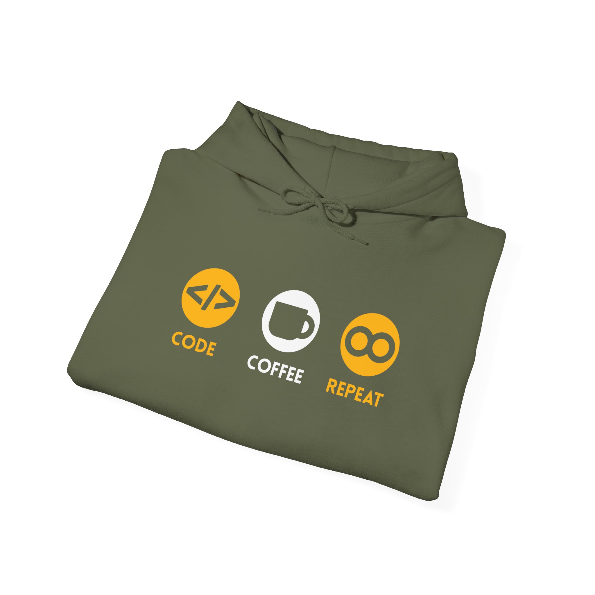 Hooded Sweatshirt - Code - Coffe -Repeat - Image 12